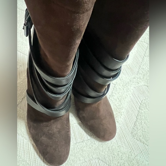 Sold Pour La Victoire Bionda Suede/Leather Caged Boots - Picture 6 of 13